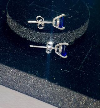 Pendientes Corazón Plata Azul