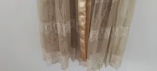 Vestido beige de doble capa Cintura estilo imperio