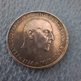 Moneda 100 Pesetas Franco 1966 Plata