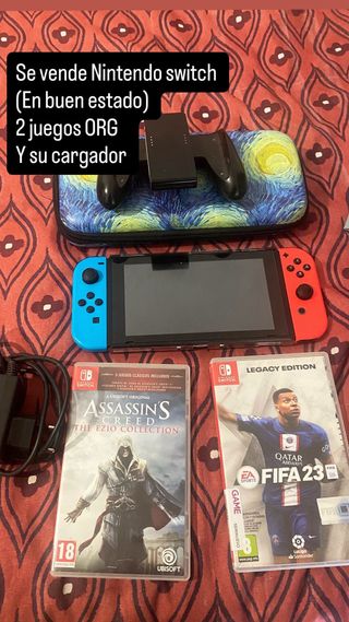 Nintendo Switch + 2 juegos + cargador