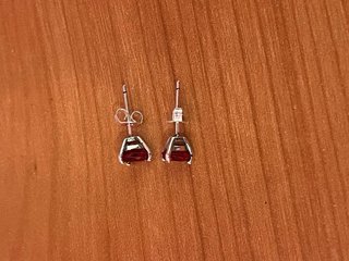 Pendientes  Corazón Rojo Plata