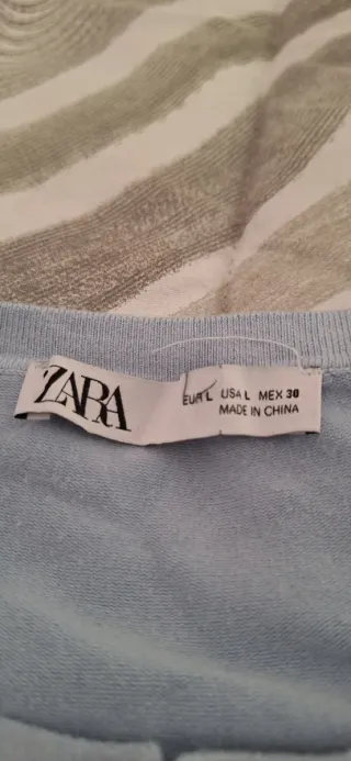 Cardigan Zara Celeste Bottoncini Perla