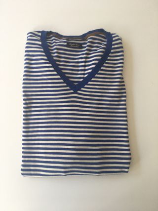 Jersey Massimo Dutti Rayas Azul y Blanco