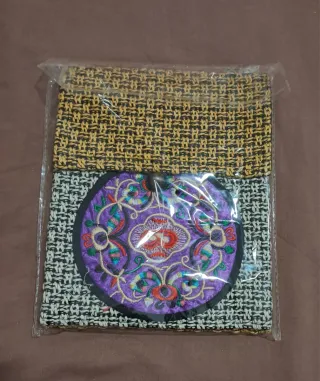 Bolsito rafia bordado NUEVO