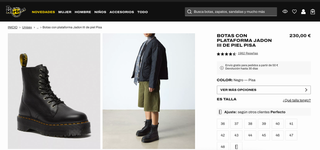 Botas Dr. Martens Jadon III Plataforma Talla 37