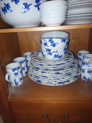 Vajilla Vista Alegre Porcelana Flores Azules