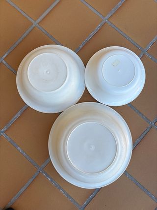 Juego de 3 barreños blancos