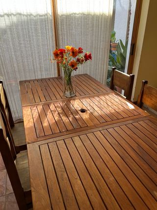 Mesa de teka extensible grande