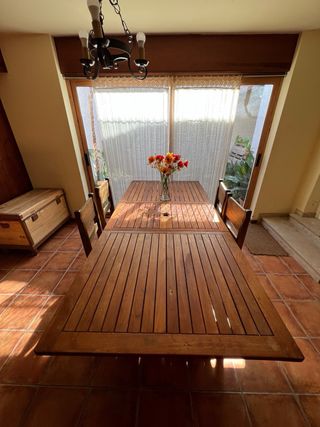 Mesa de teka extensible grande