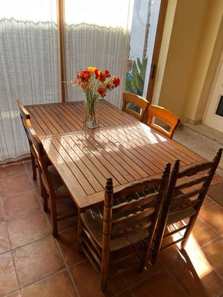 Mesa de teka extensible grande