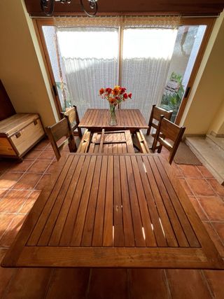 Mesa de teka extensible grande