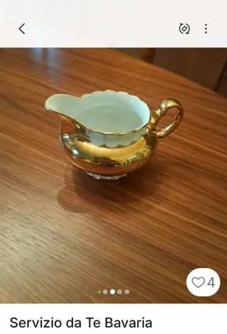 Servizio Tè Bavaria Porcellana Oro Bianco