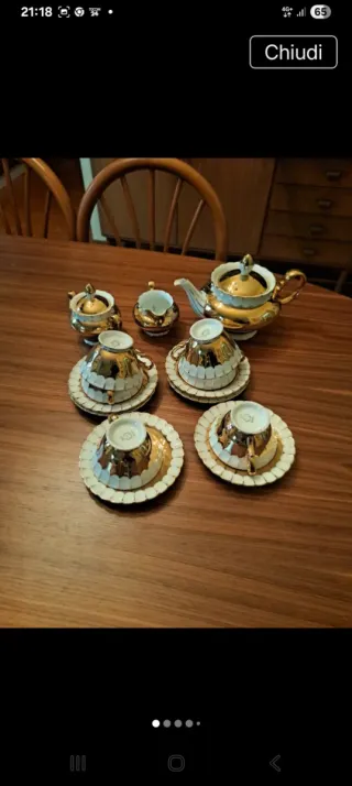 Servizio Tè Bavaria Porcellana Oro Bianco