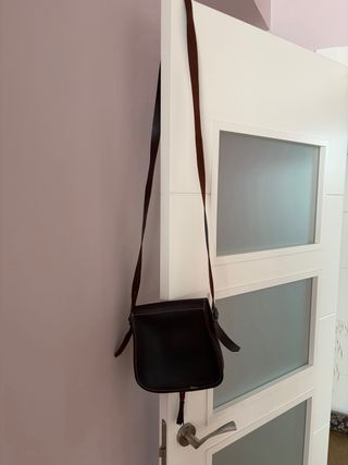 Bolso Rociero Cuero Marrón de Ubrique.