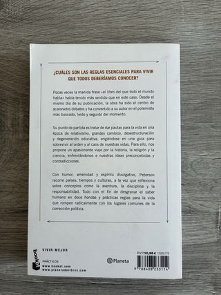 Libro 12 reglas para vivir de Jordan B. Peterson