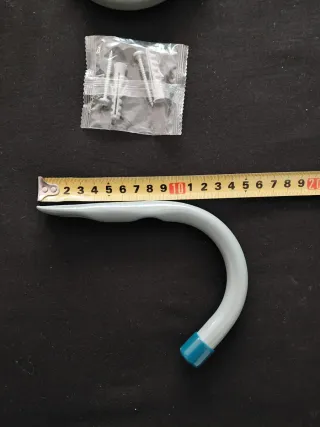 2 ganchos Pared Metal Gris y Azul