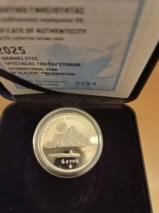 Moneda 6 euros plata conservación glaciares 2025