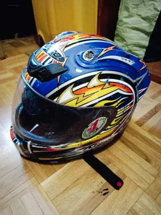 Casco Integral Moto Nitro Azul y Rojo