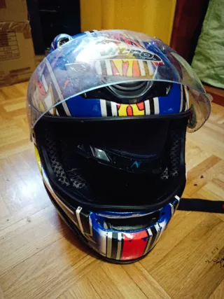 Casco Integral Moto Nitro Azul y Rojo