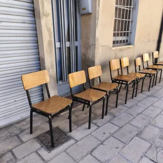 Sillas antiguas bar años 50/60 recuperadas 8 silla