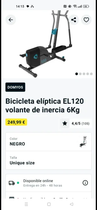 Bicicleta Elíptica Domyos 120