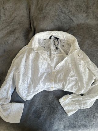 White zara crop top