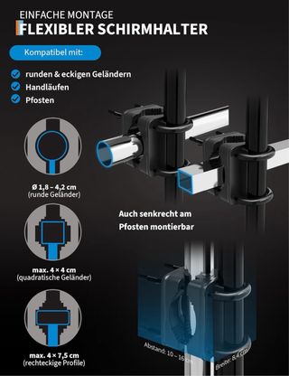 NUEVO! Parasol Balcón Rectangular Gris upf 50+