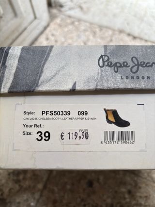 Botines Chelsea Pepe Jeans Piel Negro y Dorado