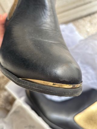 Botines Chelsea Pepe Jeans Piel Negro y Dorado