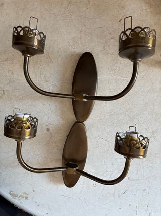 Apliques de pared vintage metal dorado