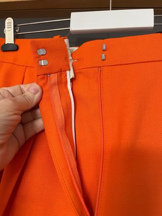 Pantalón ancho Zara pinzas naranja