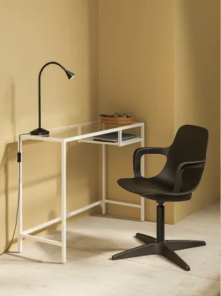 Escritorio Ikea Metal y Cristal