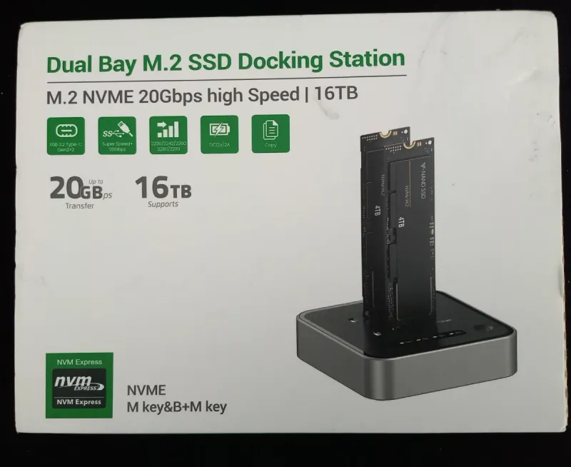 Estación de Clonación M.2 NVMe 20Gbps