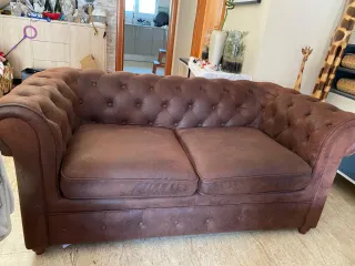 Sofá Chesterfield Antelina Marrón 3 y 2 plazas