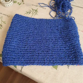 Buff Cuello lana artesanal azulón.Unisex