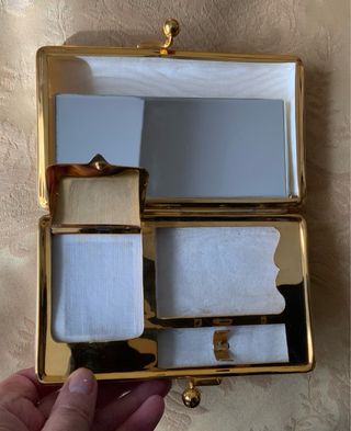 Bolso Clutch Años 50 Dorado Nacarado