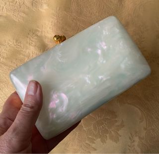 Bolso Clutch Años 50 Dorado Nacarado