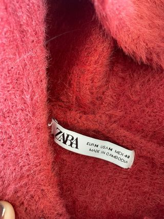Jersey Zara Capucha Talla M Rojo