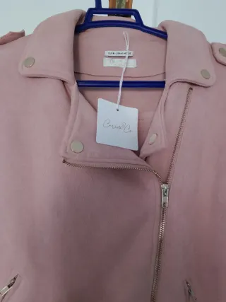 Chaqueta Biker SOLO Talla M Rosa.piel de melocotón