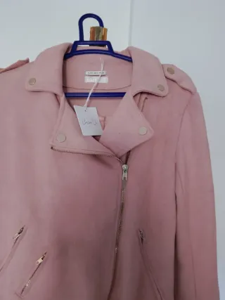 Chaqueta Biker SOLO Talla M Rosa.piel de melocotón