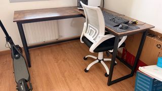 Escritorio esquinero en L VASAGLE – Rustic Brown