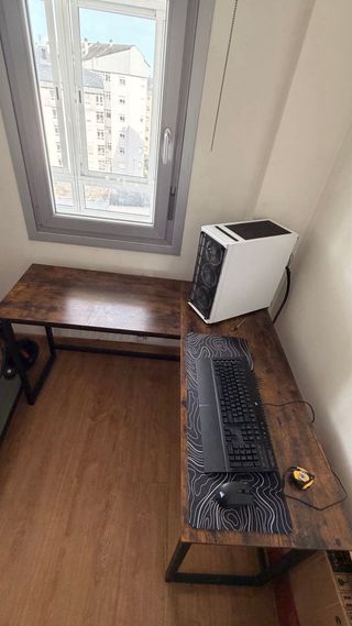 Escritorio esquinero en L VASAGLE – Rustic Brown