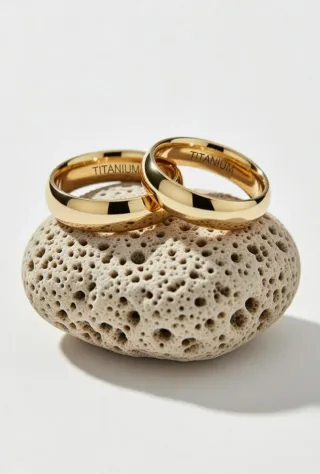 Lote de 2 alianzas de parejas chapado en oro