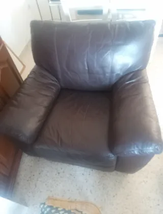 Sofá Individual Piel Ikea Negro/Marrón