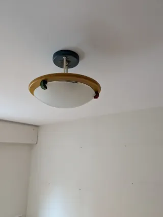 Lámpara de techo madera y cristal