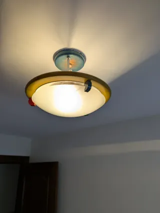 Lámpara de techo madera y cristal