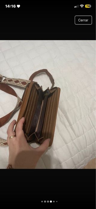 Bolso cartera móvil marrón
