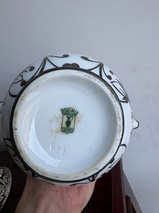 Jarrón porcelana flores rosas