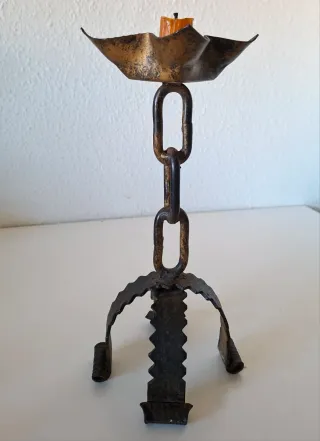 CANDELABRO HIERRO FORJADO AÑOS 60