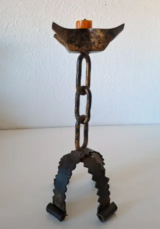 CANDELABRO HIERRO FORJADO AÑOS 60